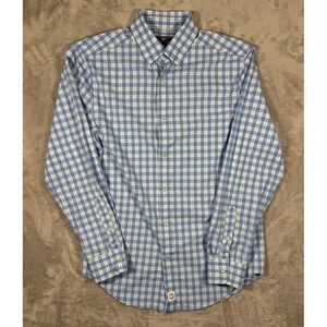 Vineyard Vines Classic Fit Murray Shirt Mens Small Blue Check Performance Nylon
